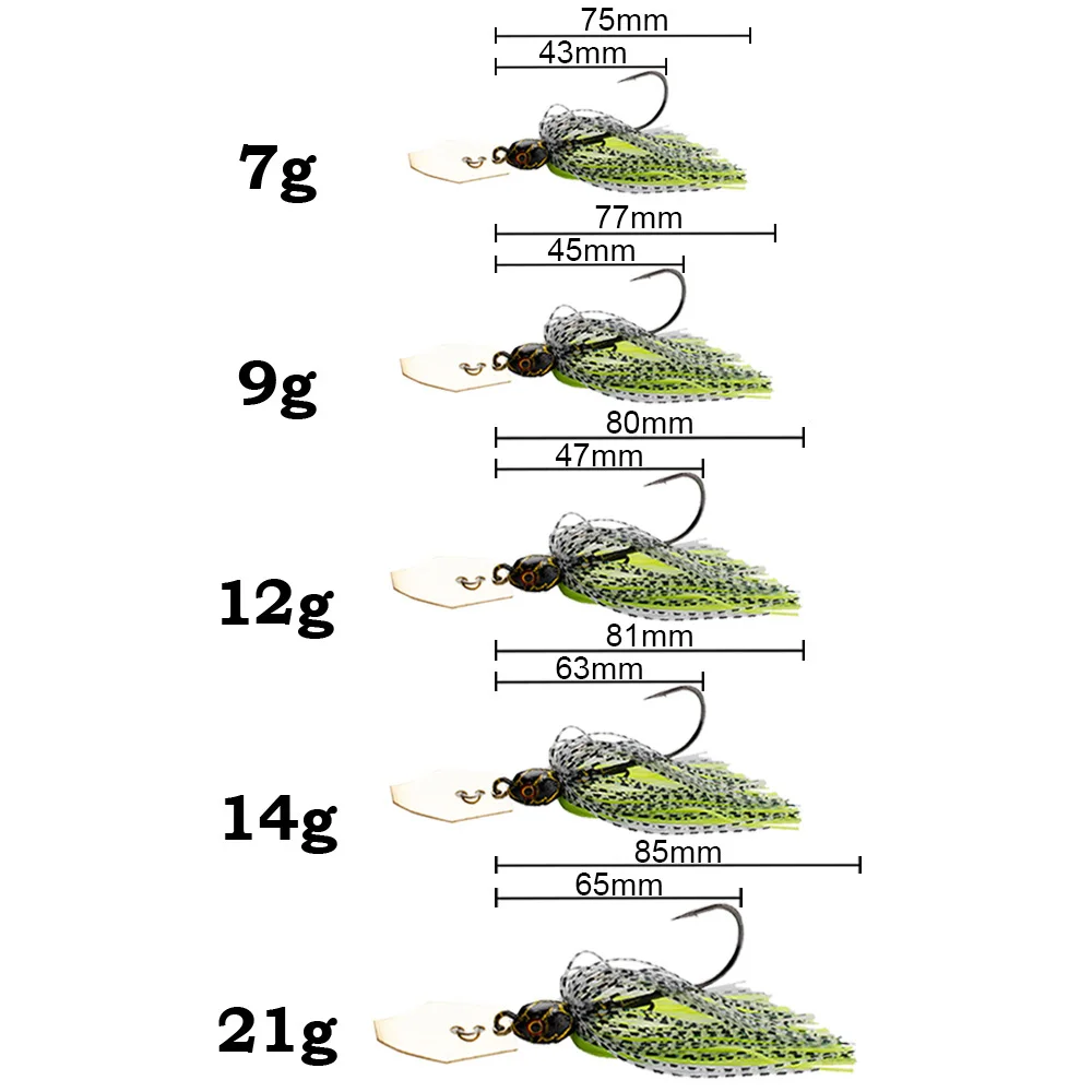 Spinner Bait 7g/9g/12g/14g/21g - Fishing Hook Weedless recensione e prezzo