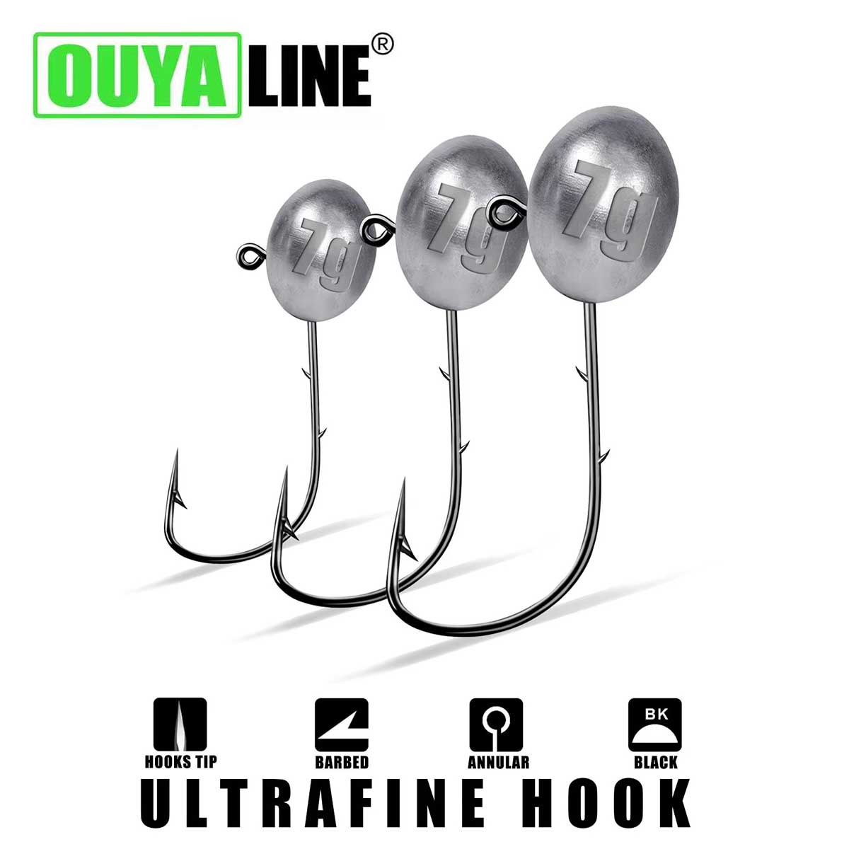 Jig Head Hook 1X Rockfish Ajin - Fishing Hook Offset recensione e prezzo